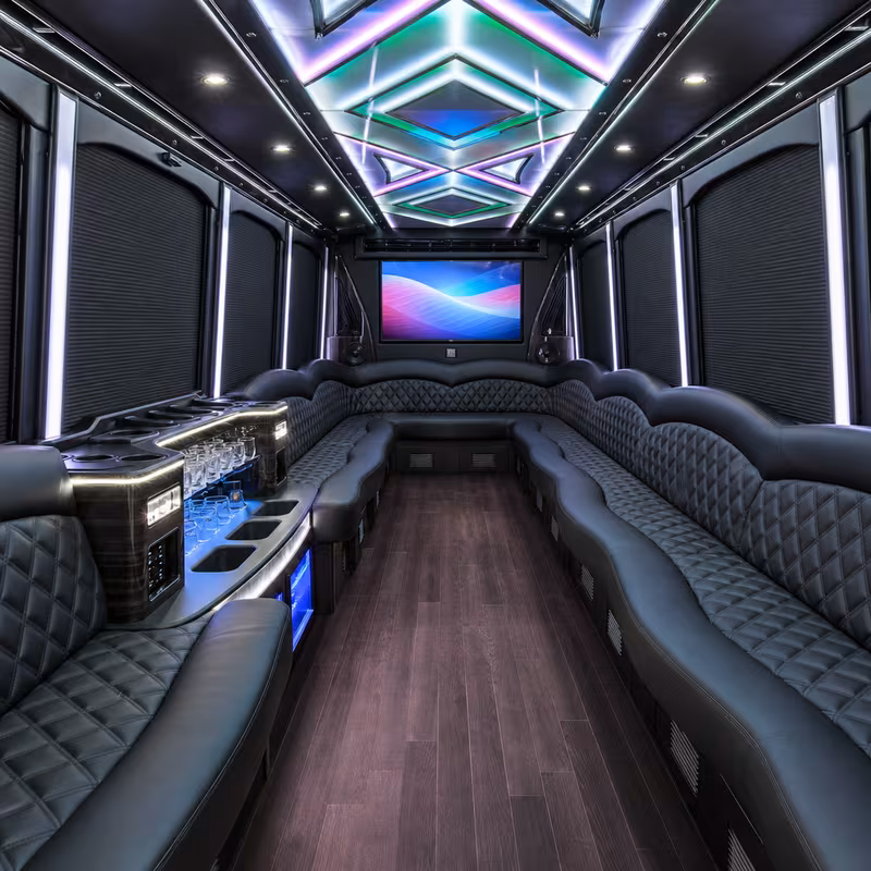 25 Passenger Party Bus Interior
