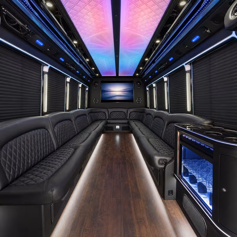 25 Passenger Party Bus Interior