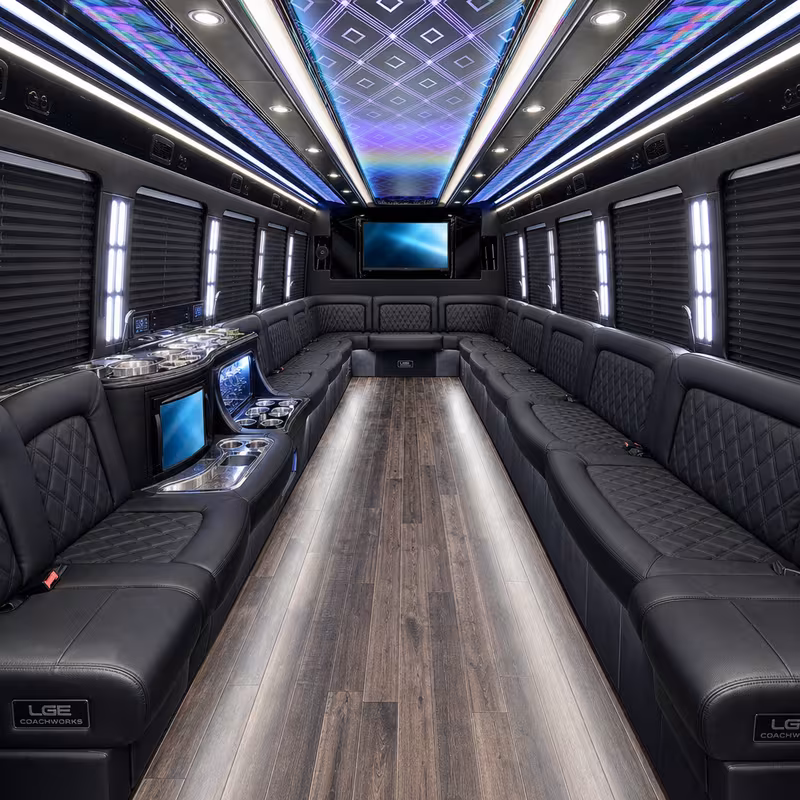30 Passenger Party Bus Interior