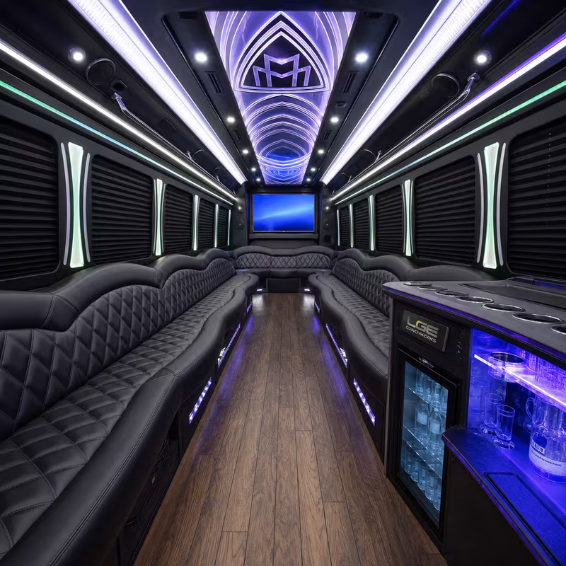 30 Passenger Party Bus Interior