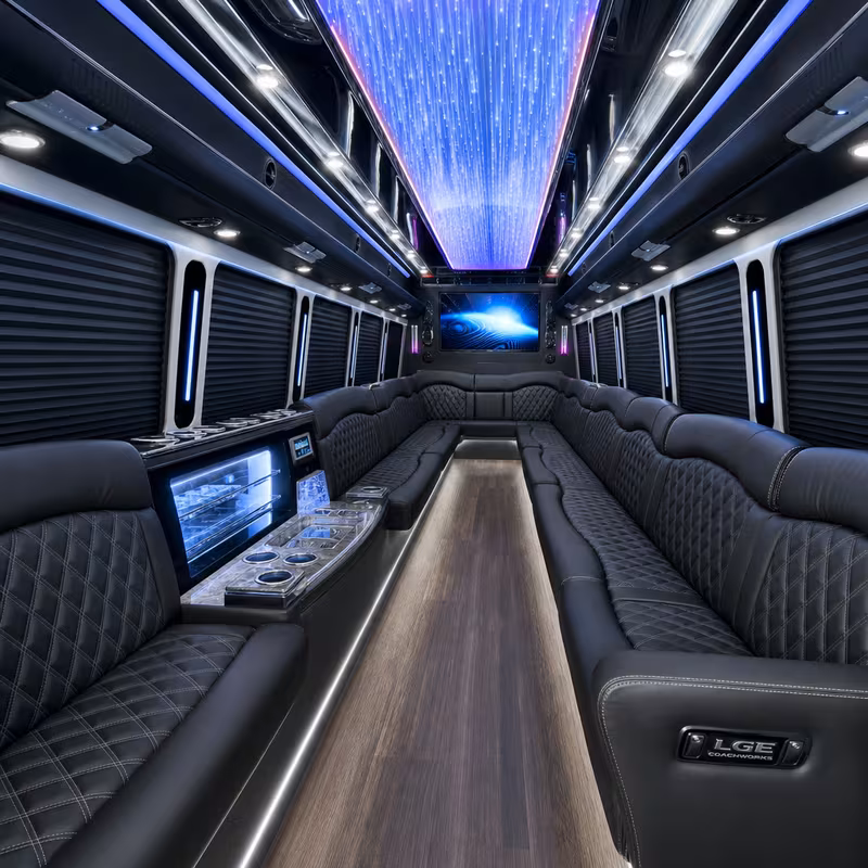 40 Passenger Party Bus Interior