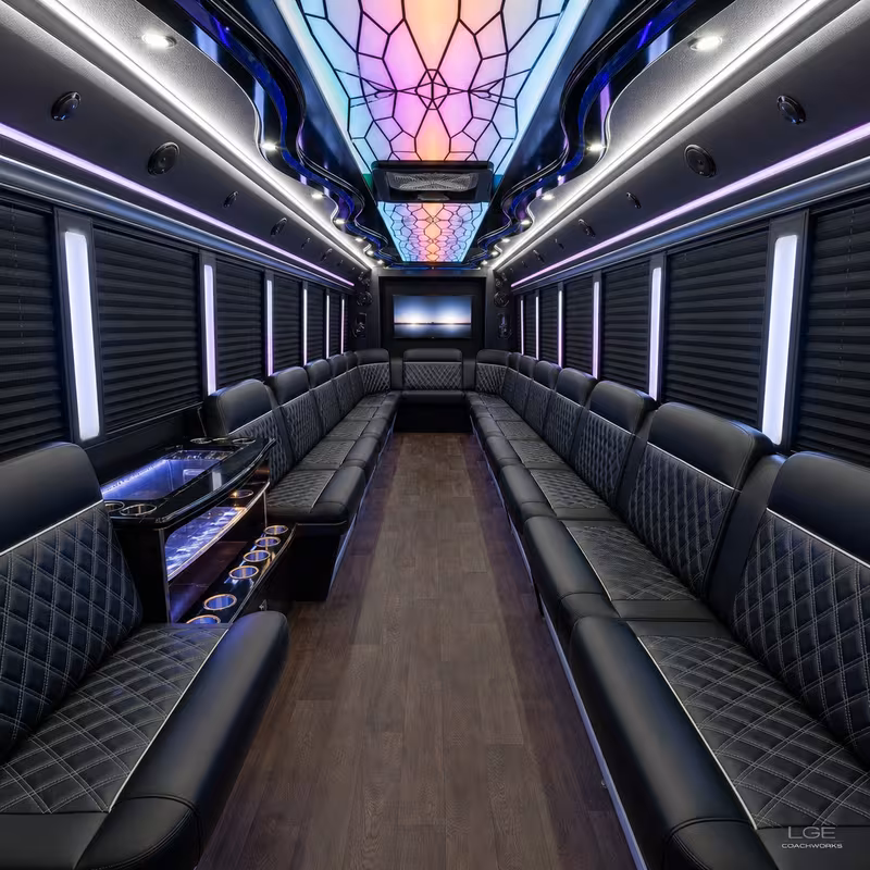 40 Passenger Party Bus Interior