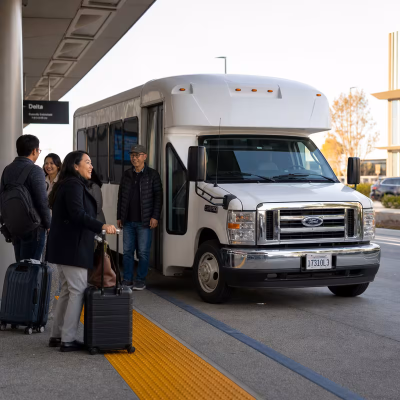 Black Mercedes Sprinter van staged for an Santa Rosa Airport Transportation group