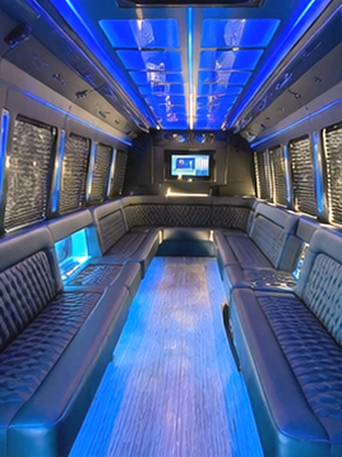 Santa Rosa Bachelor & Bachelorette Transportation party bus interior