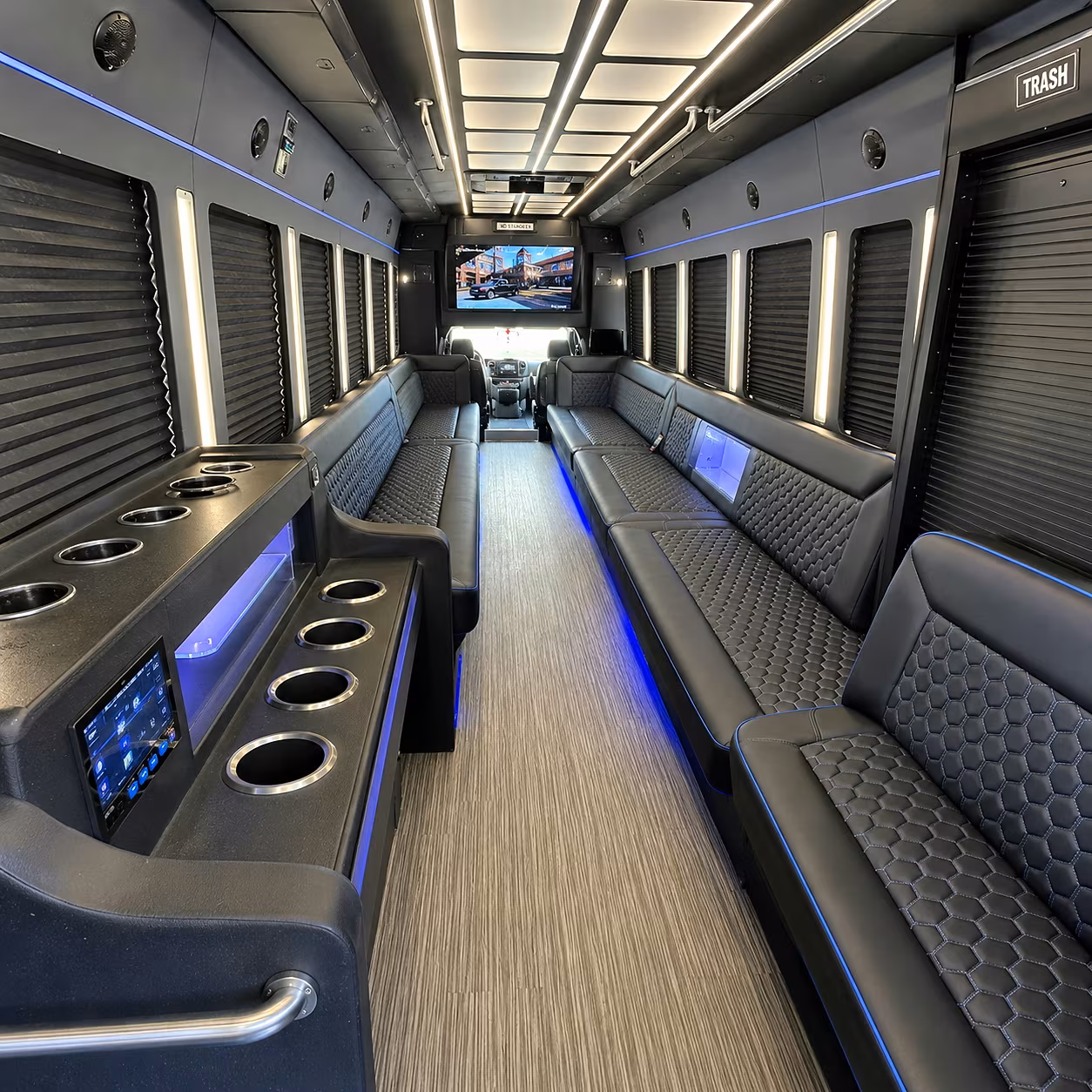 Santa Rosa Bachelor & Bachelorette Transportation party bus interior