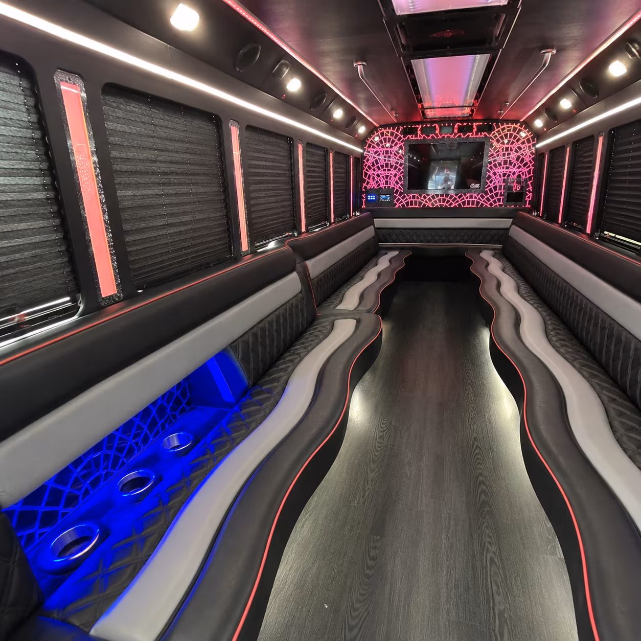Santa Rosa Birthday, Sweet 16, & Quinceañera Transportation party bus exterior