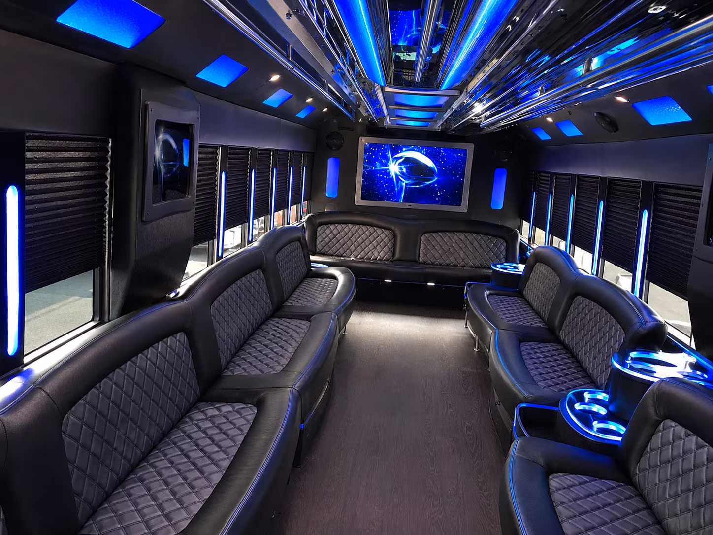 Santa Rosa Private Event Transportation party bus exterior