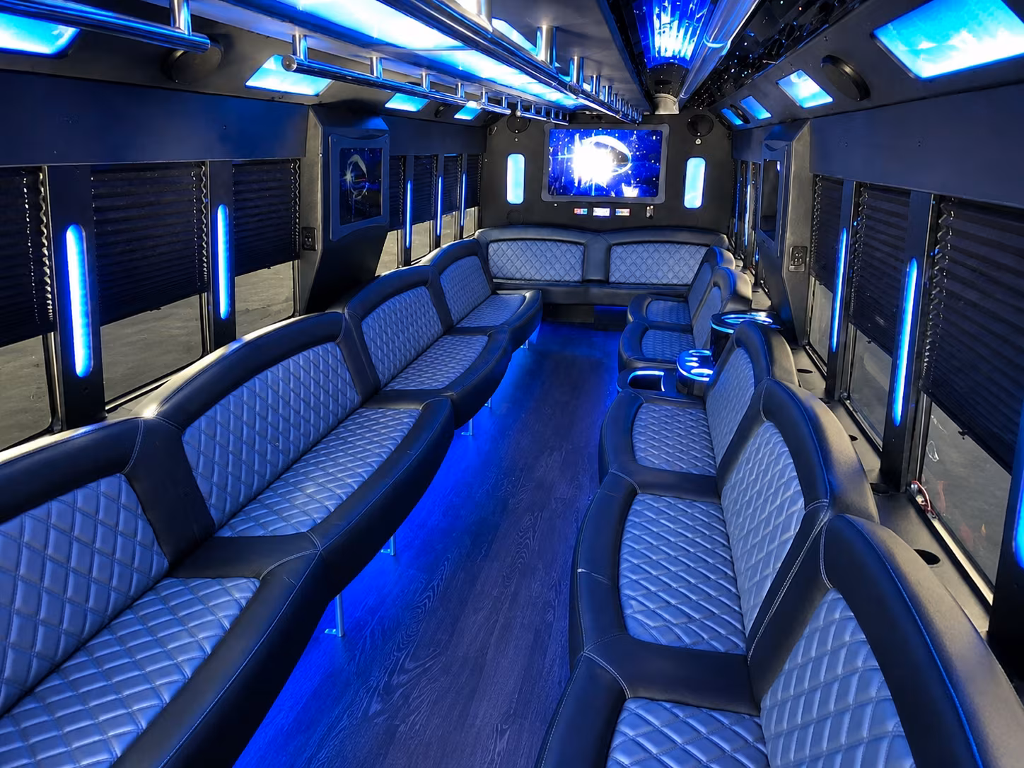 Santa Rosa Private Event Transportation party bus exterior