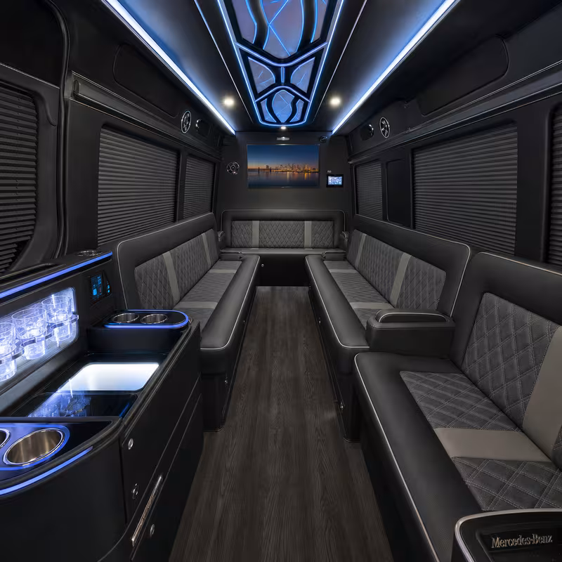 14 Passenger Sprinter Limo Interior